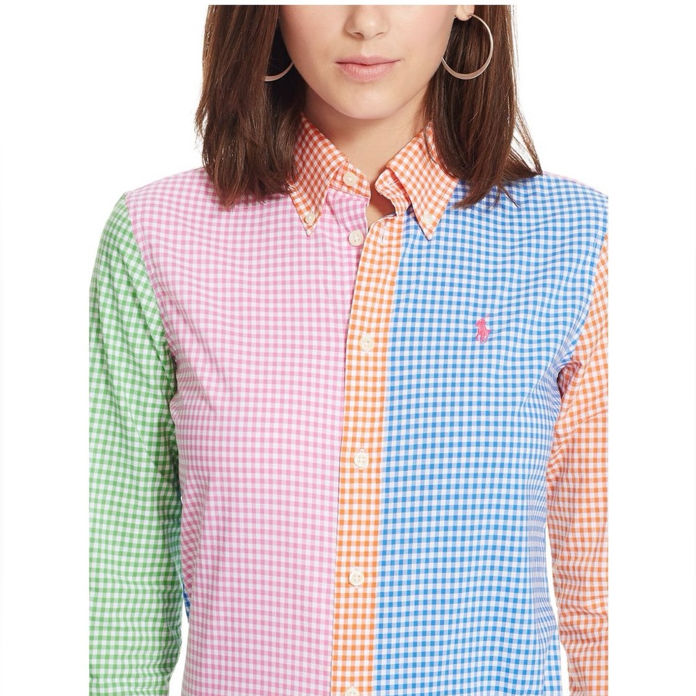 NWOT Polo by Ralph Lauren Multicolor Gingham Blouse